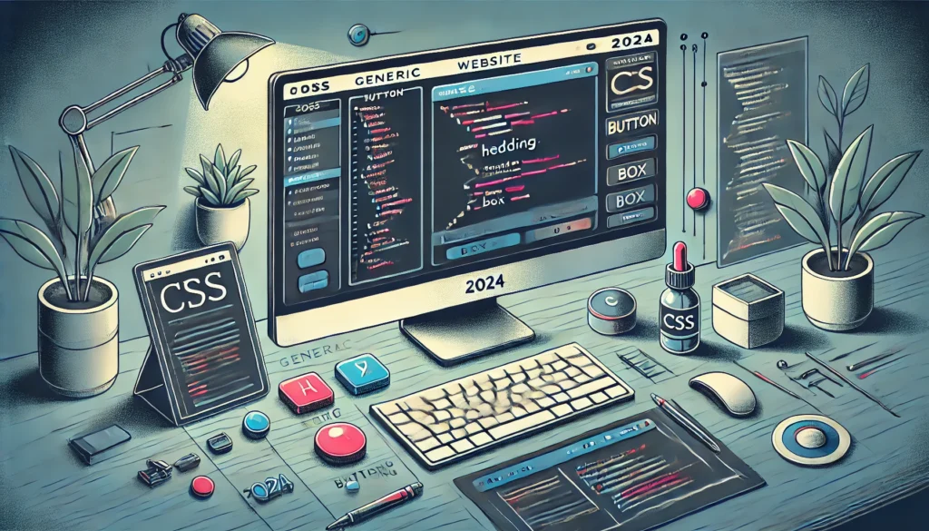 Any website css code button heading box footer 2024 example